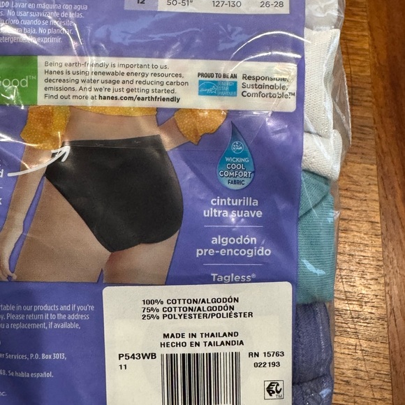 Women’s Hanes Tagless Hi Cuts 5 Pack Underwear - Picture 6 of 7